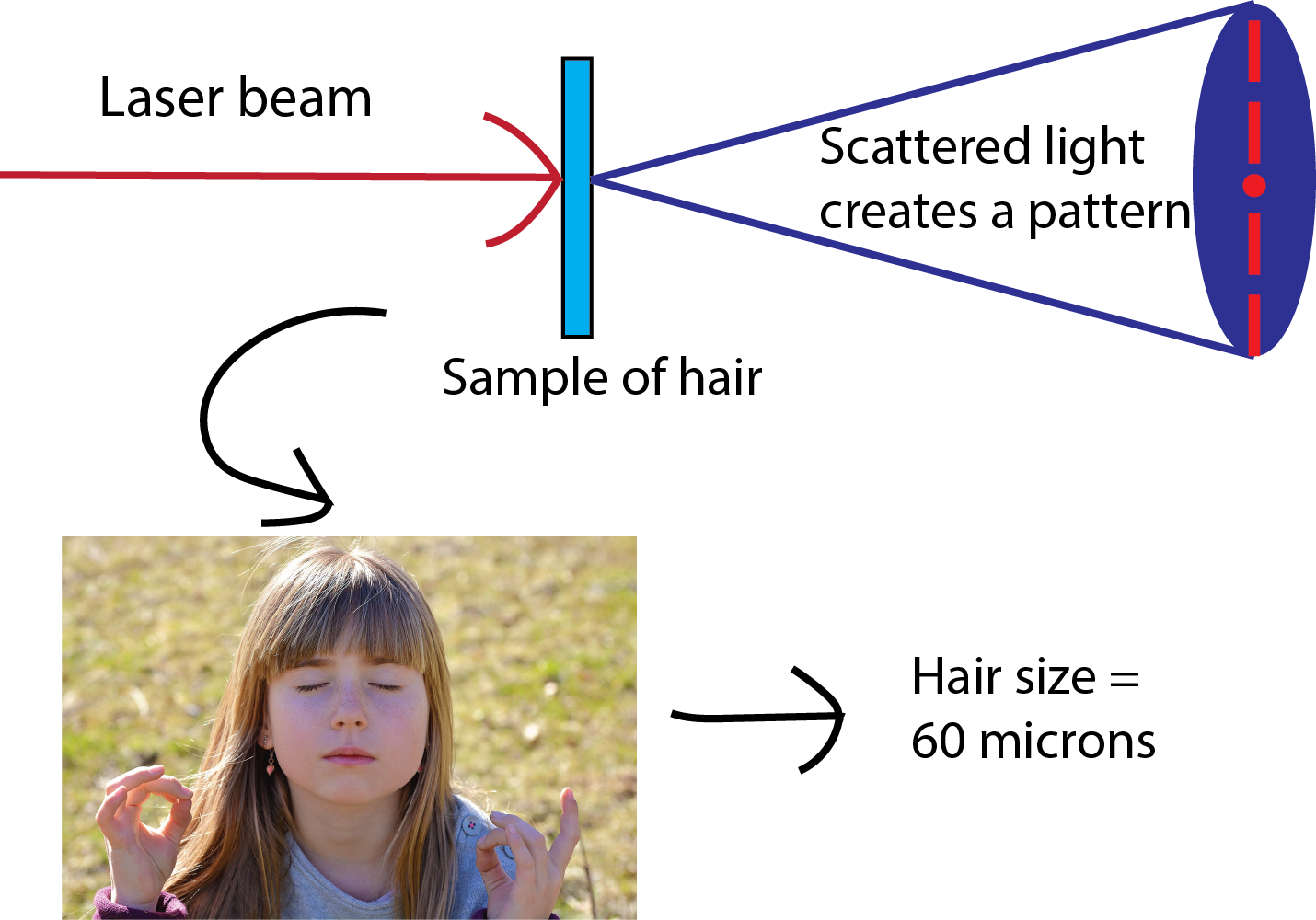 measuring hair width with laser diffraction